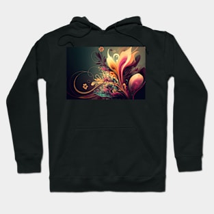 Abstract Floral Garden Botanical Print Hoodie